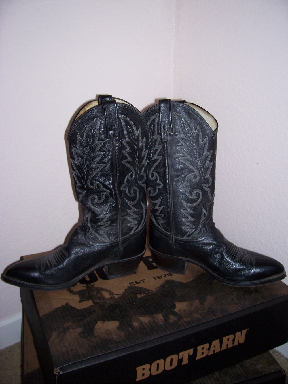 Dan Post Black Men's Western Cowboy Boots - Picture 2 of 5